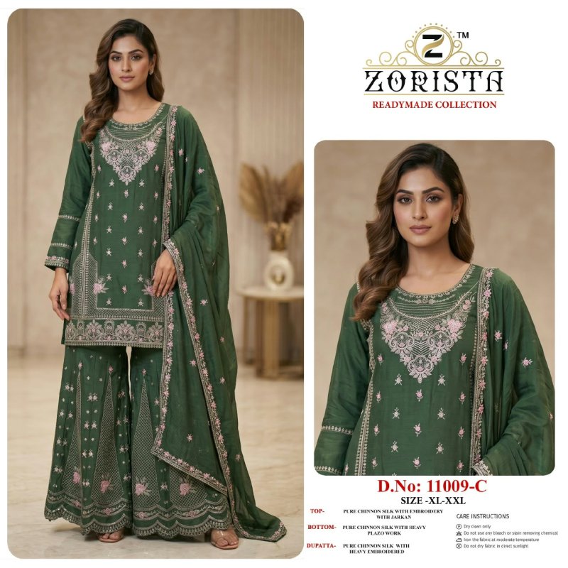 11009 A To D By Zorista Chinon Silk Readymade Pakistani Suits 